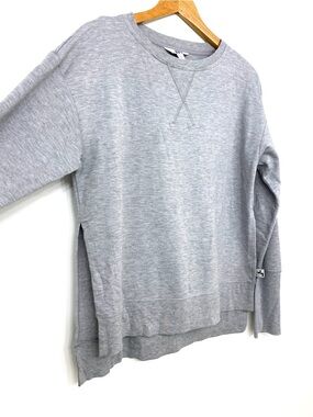JoyLab NWOT Oversized Crewneck Sweatshirt Heather Grey Side Slit Size Small